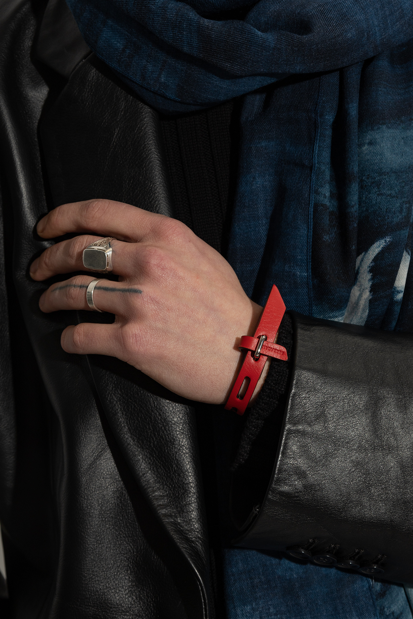 Ferragamo red discount leather bracelet